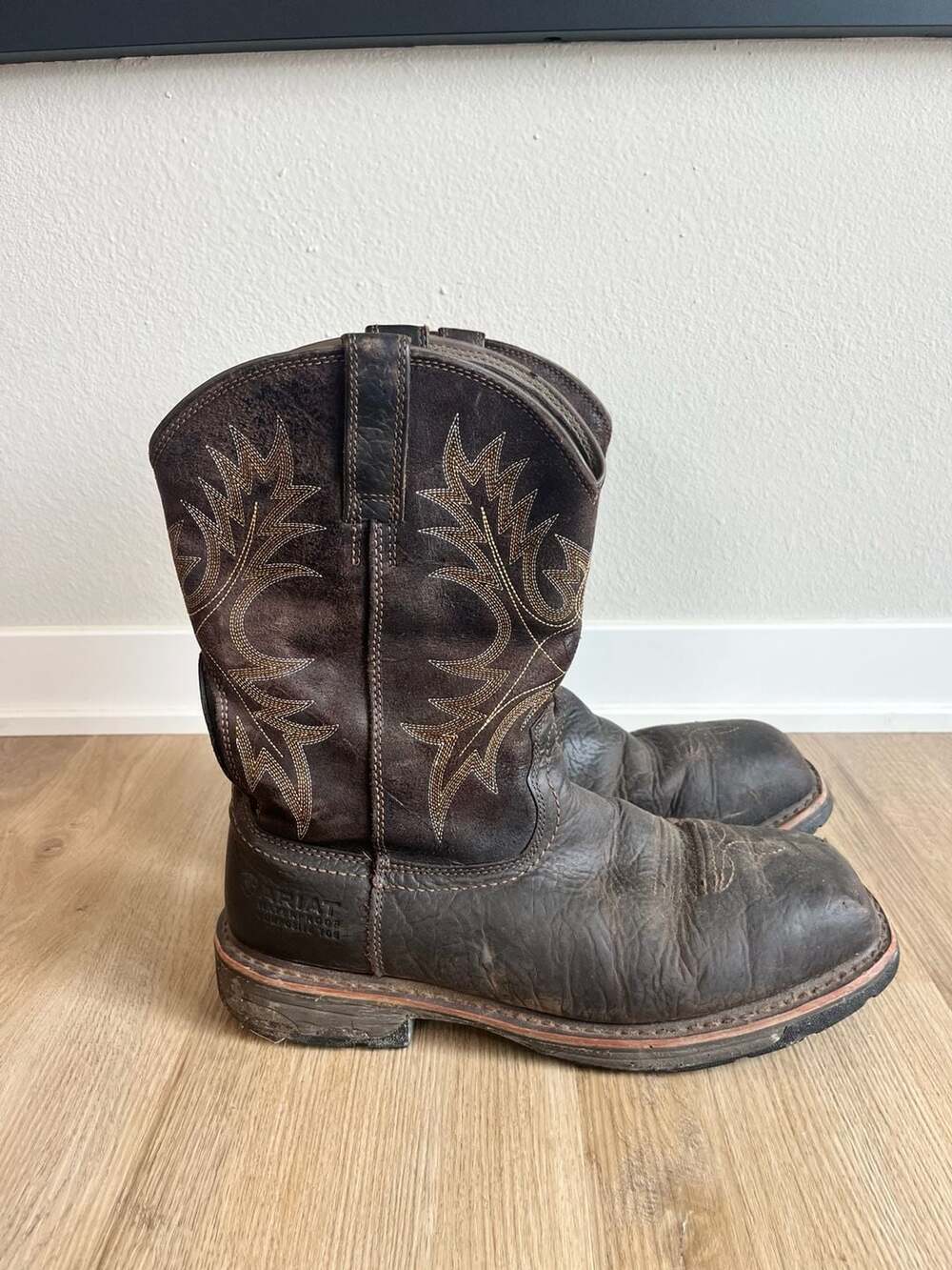 Ariat, Men's WorkHog Waterproof Composite Toe Work Boots, Western, Brown, 10